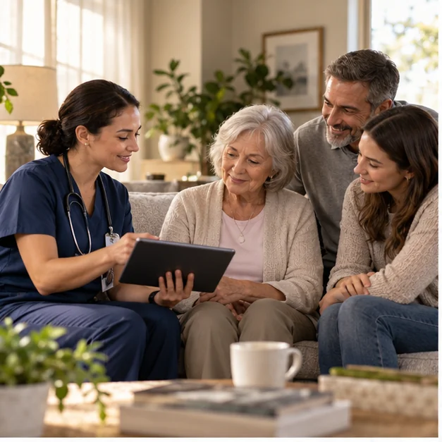 Home health consultation with family
