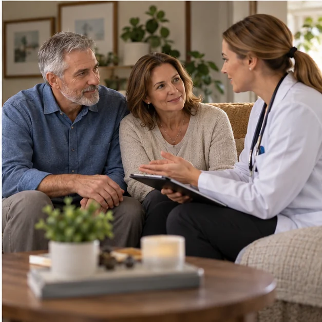 Family discussing care options