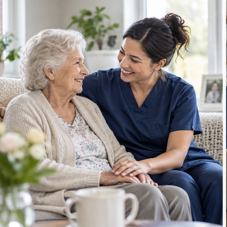 Caregiver supporting an older adult